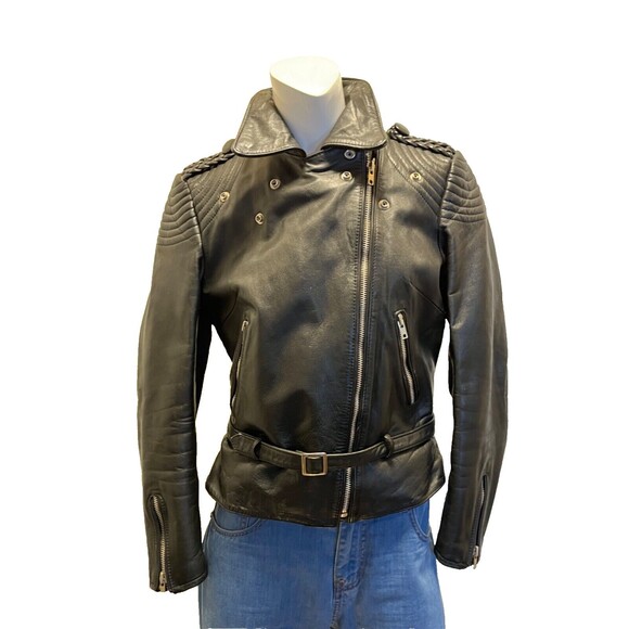 HARLEY DAVIDSON HEIN GERICKE Women's Vtg 80s Black Leather Motorcycle Jacket Sm - Picture 8 of 12